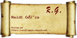 Reidl Géza névjegykártya